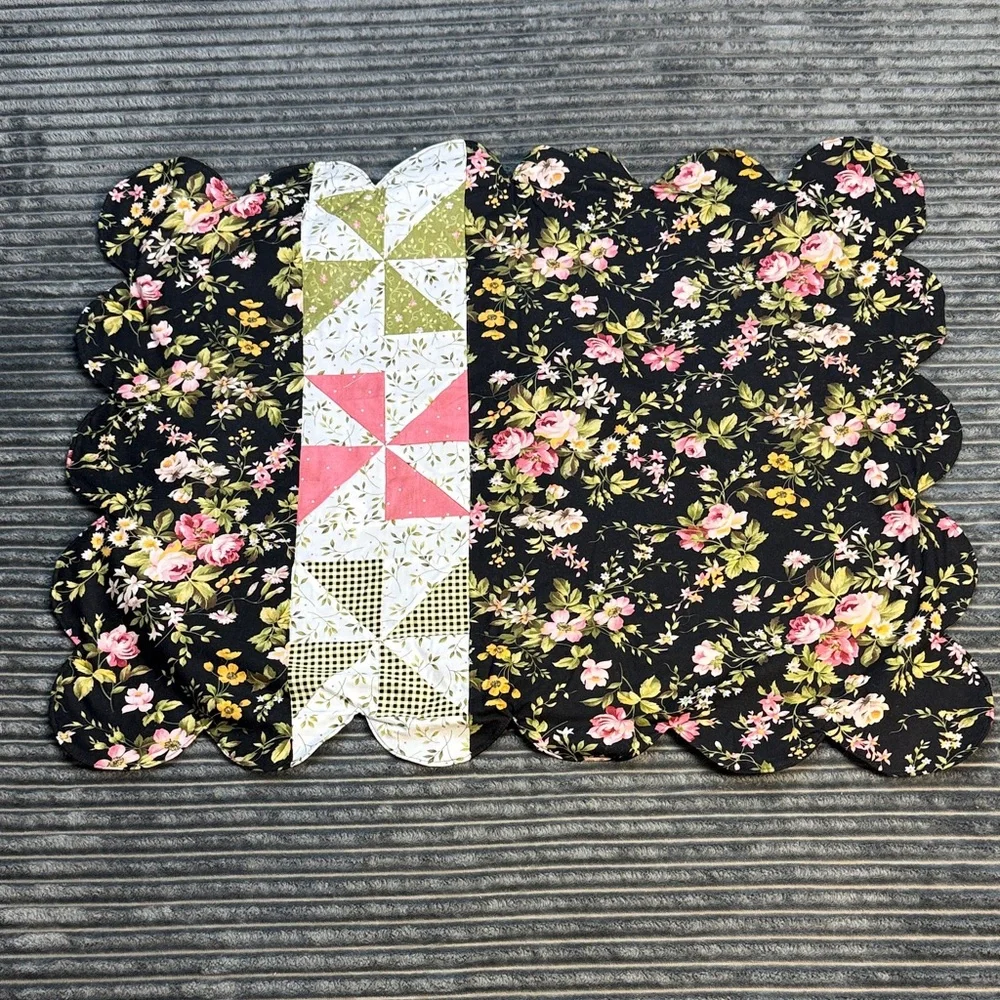 Handmade black floral
